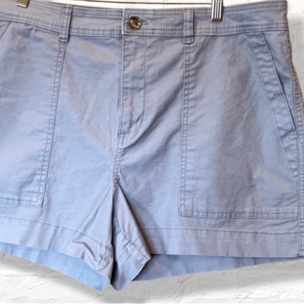 A New Day Flat Front Grey Canvas Shorts Size 18 - Picture 6 of 9